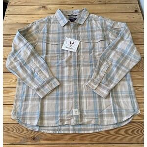 NWT Badlands Button Down Flannel Shirt Size XL Men’s Blue